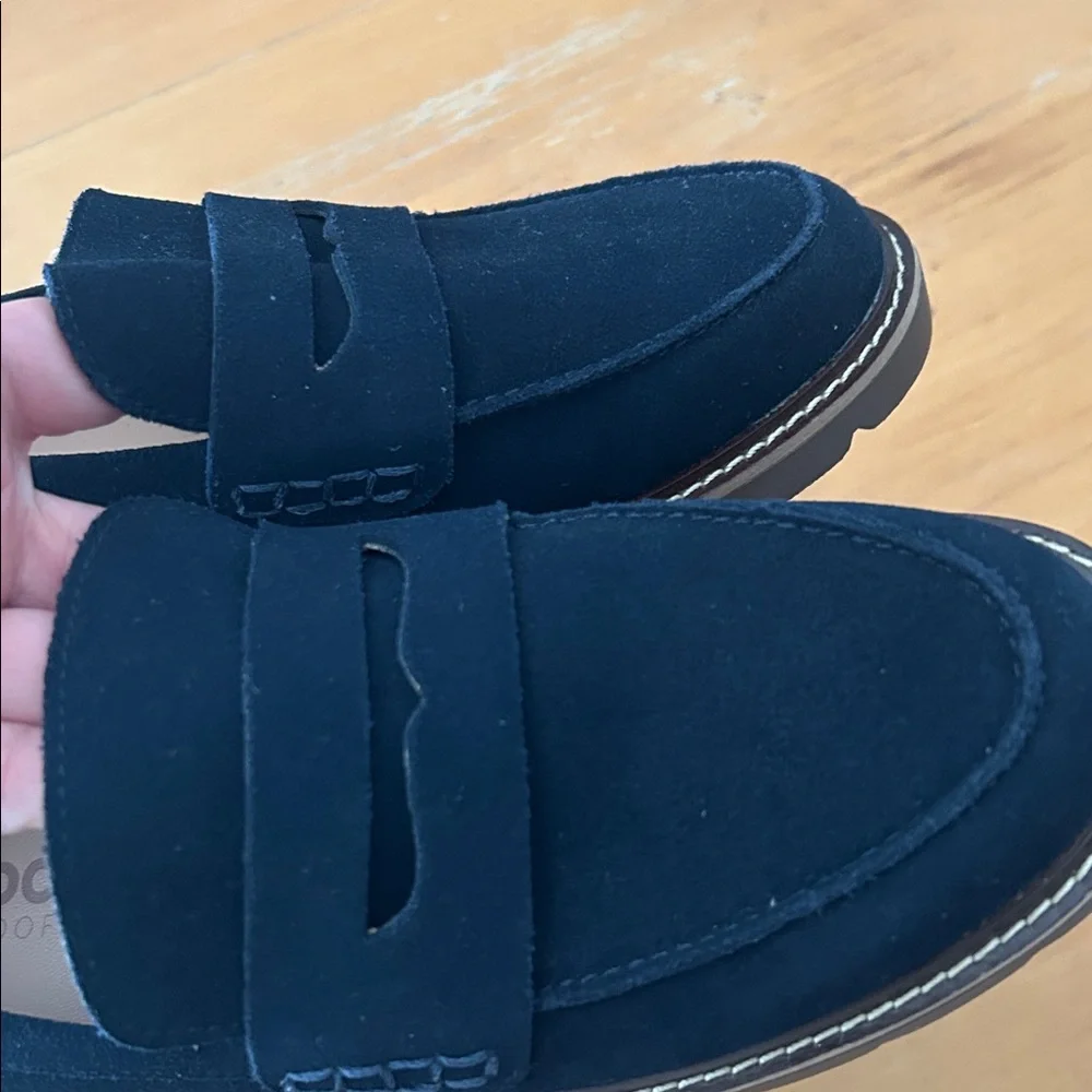 Blondo Women’s Navy Suede Penny Loafer Waterproof Preppy Casual Size 8.5